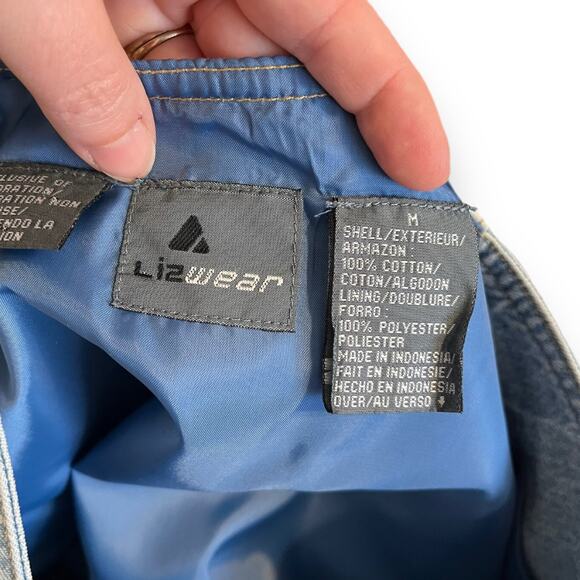 Vintage Liz Wear Gold Embroidered Denim Western Vest Women's Size M - Picture 7 of 7